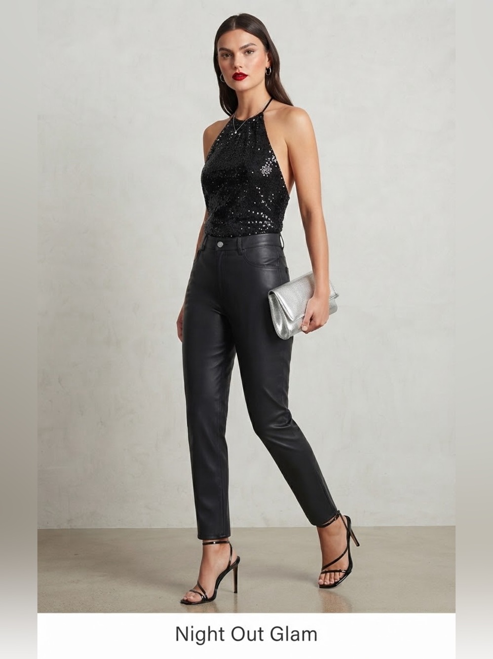 Zara brand women’s jeans Black Faux-Leather Slim Pants - Night Out Glam size 6